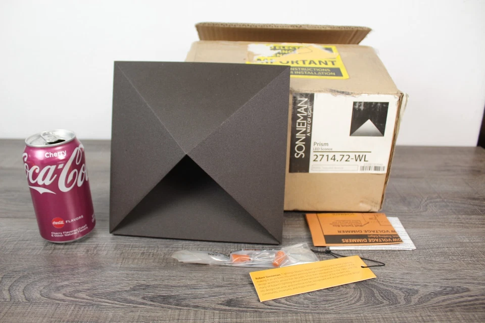 Aplique de prisma Sonneman bronce texturizado LED luz de pared exterior iluminación 2714,72-WL Foto 1 de 4