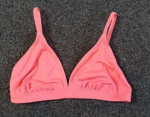 F&F Ladies UK12 D/DD Pink Triangle Bikini Top Swimming Costume One Piece E4 - Picture 1 of 6