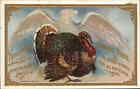 THANKSGIVING Homage to Eagle and Turkey EMBOSSED c1920 Postcard - NICE ART