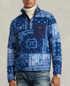 Polo Ralph Lauren Bandanna Patchwork-Druck Fleecepullover $ 248 Large - Bild 1 von 3