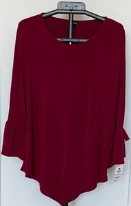 Alfani Long Sleeve Maroon Shirt Women Size 1X - Picture 1 of 8