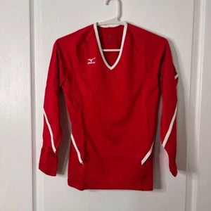 Mizuno Womens Volleyball Jersey Lightweight White Red Long Sleeve Size Large NWT - Picture 1 of 10