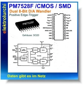 PM7528F – 8-Bit Digital-Analog-Wandler, DAC, SO20, Original PMI – NOS - Bild 1 von 2