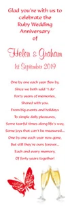 Personalised Silver Ruby Golden and Diamond Anniversary Scrolls + Organza Ribbon - Picture 1 of 24