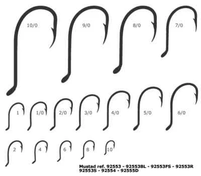 AMI MUSTAD 92553S-SS OCCHIELLO PESCA HOOKS ACCIAIO STAINLESS 92553 S HAMEÇON