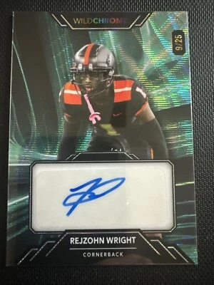2023 Wild Card Wildchrome Wild Stone Rejzohn Wright Rookie Auto Green #9/25 - Image 1 of 3