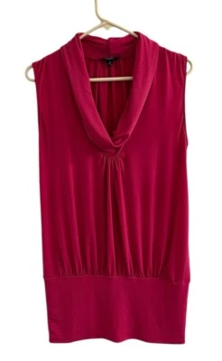 Vestido ceñido al cuerpo talla S rosa capucha cuello sin mangas elástico Y2K Foto 1 de 4