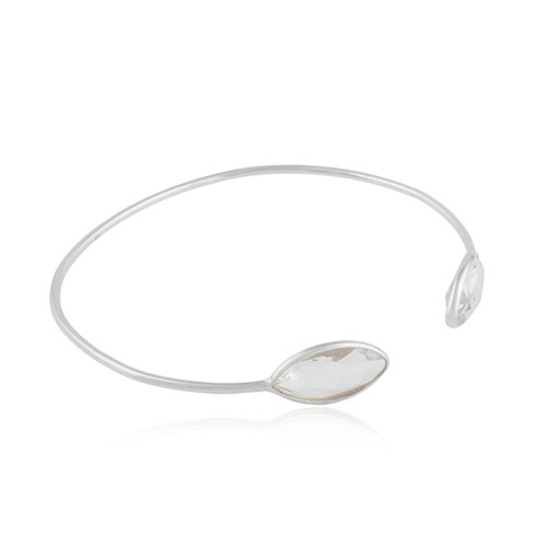 VALENTINO Bracciale Argento Sterling 925 Colore Gioielli Quarzo Cristallo Chiaro