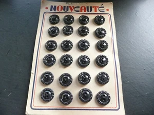 24 boutons plastique? bakélite ? noir mercerie - Imagen 1 de 2