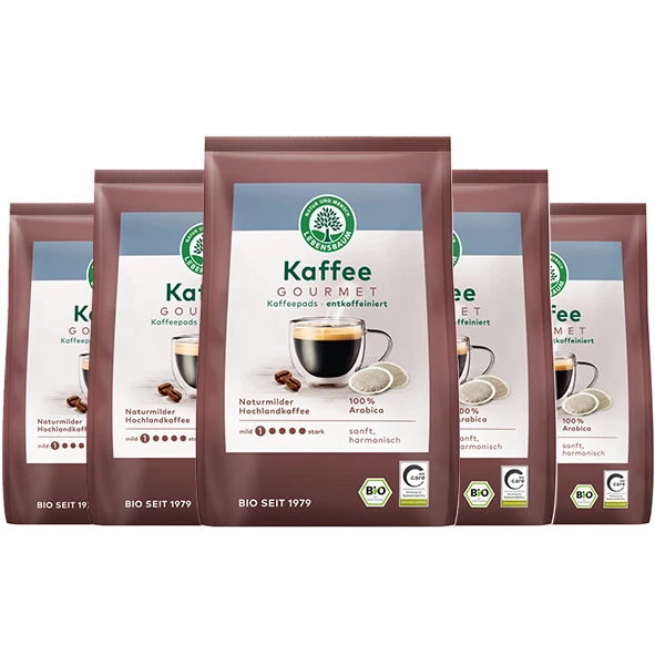 Lebensbaum Bio Gourmet Caffè Crema entkoffeiniert, 18 Pads, 5er Pack - Bild 1 von 1