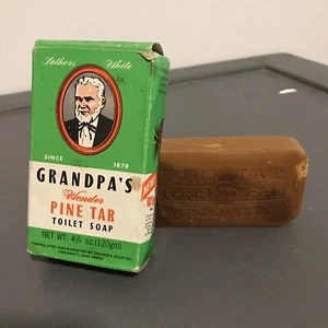 Vintage Grandpa’s Wonder Kiefer Teer Toilettenseife 4,25 Oz, NIE BENUTZT [DC19] - Bild 1 von 7