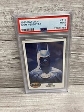 1989 Batman The Movie Stickers #113 Grim Vendetta PSA 9 MINT
