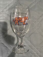 7” Hand Painted Orange & Blue Auburn Tiger Stemmed Wine Beverage Glass Stem Ware