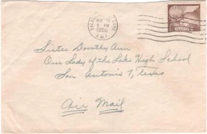 Airmail cover, Canal Zone, Balboa Heights AMF to Texas, 1956 - Picture 1 of 1