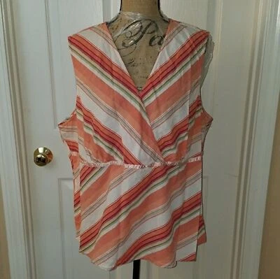 Camiseta sin mangas a rayas de Lane Bryant talla 22/24 Foto 1 de 4