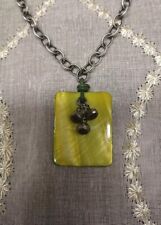 Silpada Pyrite Green MOP Oxidized Sterling Silver Chain Necklace 18" N1133