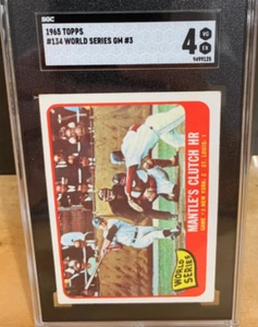 Rare 1965 Topps World Series Game 3 Mantle's Clutch HR #134 SGC 4 VG-EX HOF - Bild 1 von 4