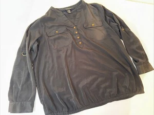 Lane Bryant Women’s Long Sleeve Top Size 18/20 Color Black 100% Polyester - Picture 1 of 9