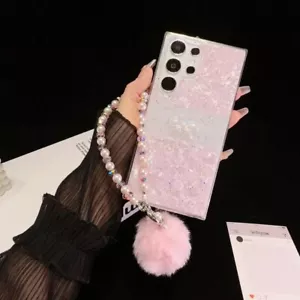 Cell Phones Case Bling  Lace bow Shell Pattern Hair ball bracelet  Back Cover - Picture 1 of 18