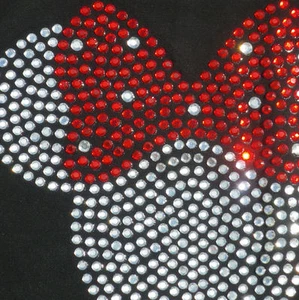 5" clear/red Minnie Mouse iron on Disney rhinestone transfer decal patch - Picture 1 of 1