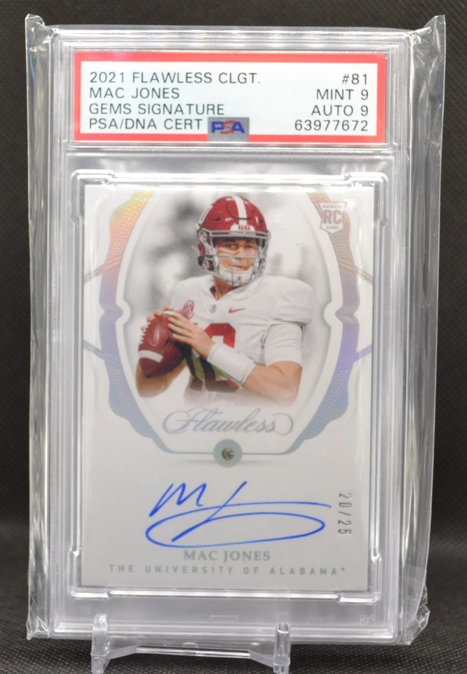 2021 Panini Flawless MAC JONES Rookie RC Envelopado Diamante no Cartão Auto /25 PSA 9 - Imagem 1 de 1