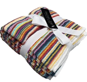 Rachel Zoe Striped Rainbow Multicolored 4 Pc washcloth Towels Set - Picture 1 of 1