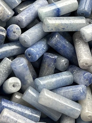 Blauer Aventurin Perlen Stäbe Zylinder mit Loch 40Stk 13-14mm Edelstein Kristall - Bild 1 von 4