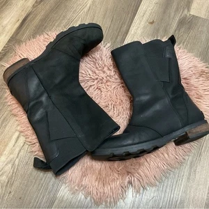 Sorel Negro Medio Cuero Impermeable Talla 8 - Imagen 1 de 11