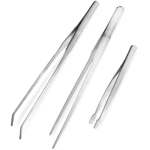 Set Pinzette 3 Pezzi Lavoro con Punta Dentellata Curva Artigianale Precisione - Foto 1 di 11