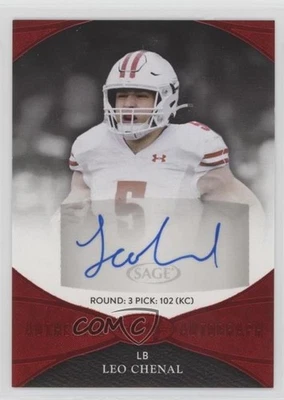 2022 Sage Aspire Red Leo Chenal #ASP-LC Rookie Auto RC - Image 1 of 2