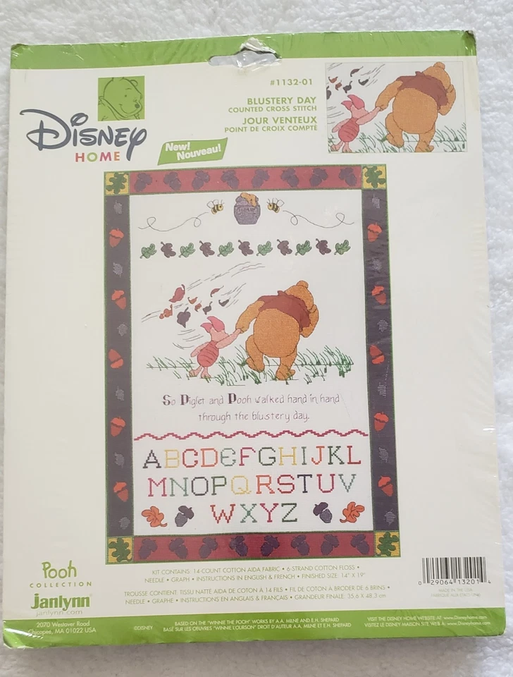Blustery Day Pooh Collection Disney Home 113201 Janlyn Cross Stitch Kit