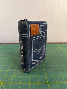 Super Cute Santa Biblia Spanish Bible Denim Zipper Closure - Foto 1 di 22