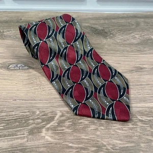 Corbata de seda Robert Talbott Best of Class para hombre patrón geométrico dorado borgoña - Imagen 1 de 7