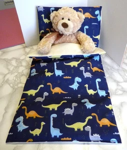 Dolls Doll Pram Cot Bedding / Duvet Set Cute Dinosaur Great Gift - Picture 1 of 2
