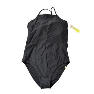 NWT Summersalt Black Square Halter One Piece Swimsuit - Size 12 Modest Classy - Picture 1 of 13