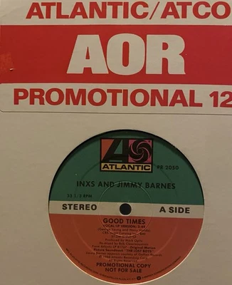 INXS 12” PROMO~Good Times w Jimmy Barnes~Rare Vinyl w Hype~PR2050  Hutchence - Image 1 of 4