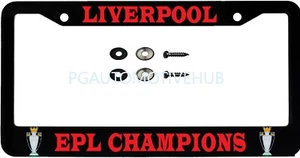 License Plate Frame Black Stainless Vinyl Lettering for LIVERPOOL EPL CHAMPIONS - Foto 1 di 4