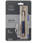 Parker Vector Metallix Roller Ball Pen With Keychain Knife Blue Body
