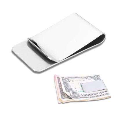 Money Clip Mens Stainless Steel Silver Cash Holder Male Bill Clamp Slim Pocket - Image 1 of 4