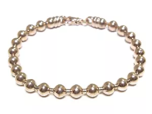 Unisex Silber .925 Rotgold getaucht rundes Gliederarmband 12,8 Gramm 8 Zoll - Bild 1 von 6