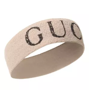 ๐๏ธ Authentic GUCCI Alphabet LOGO Cream Elastic Headband One Size - Picture 1 of 19