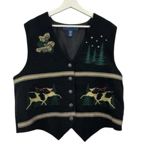 Chaleco de reno vintage Karen Scott para mujer talla XL - Imagen 1 de 4