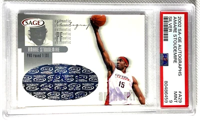 PSA 9 como nuevo 2002 #A29 Sage Amare Stoudemire plata autógrafo automático #D 237/240 5583 Foto 1 de 3
