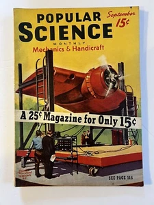 POPULAR SCIENCE MAGAZINE SEPTEMBER 1939- MECHANICS AND HANDICRAFT- VINTAGE - Picture 1 of 12