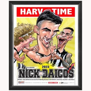 Nick Daicos Collingwood 2023 Anzac Day Medallist Harv Time L/E Print Framed - Picture 1 of 1