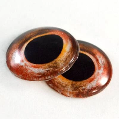 Pair Red Bass Inspired Fish Glass Eyes Jewelry Taxidermy Flatback Cabochons Foto 1 de 4