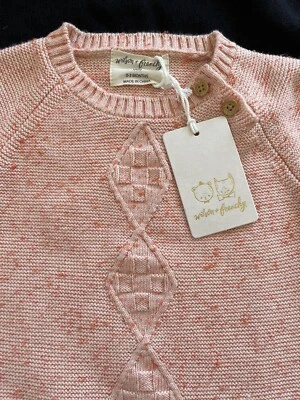 Wilson + Frenchy (Австралия) новый с Ярлыками Peony Fleck органический кабель трикотажа комбинезон-0-3Mos - Изображение 1 из 4