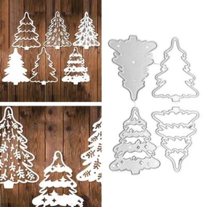 4pcs Christmas Tree Dies Metal Die Craft Paper Scrapbooking Decor Cutting B5D7 - Picture 1 of 7