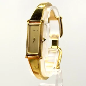 Vintage [Excellent5] Gucci 1500L Gold Dial Square Women's Quartz Watch JAPAN T39 - Picture 1 of 17
