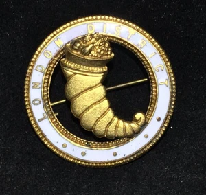 Antique BROOCH Cornucopia Symbol Of Abundance LONDON DISTRICT Jewellery RARE - Picture 1 of 4
